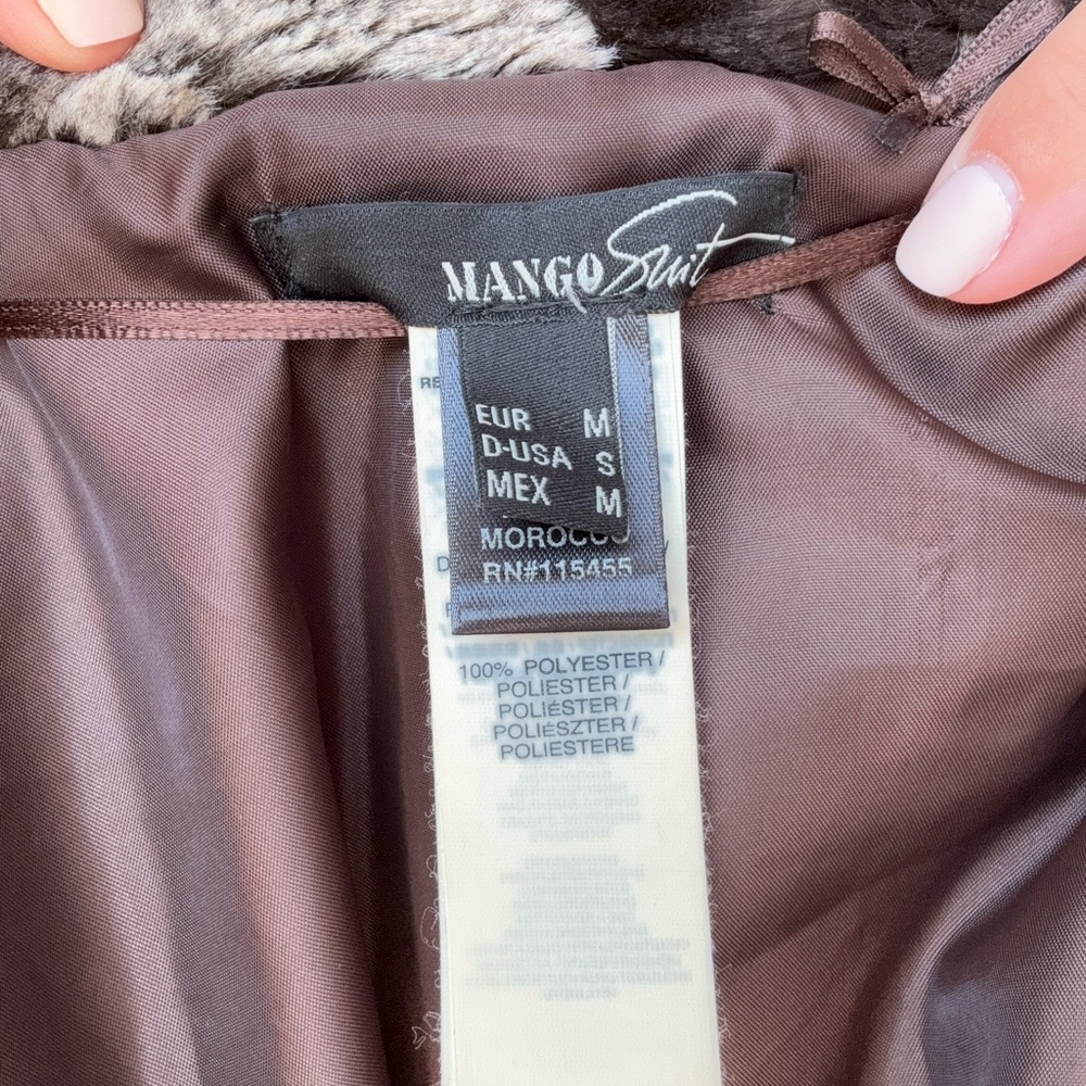 Mango Dark Brown Faux Fur Vest Size Small - Picture 7 of 8